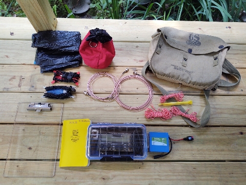 KX2 kit items before packing, with M7 Bag.